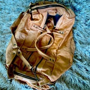 Genuine leather duffel bag